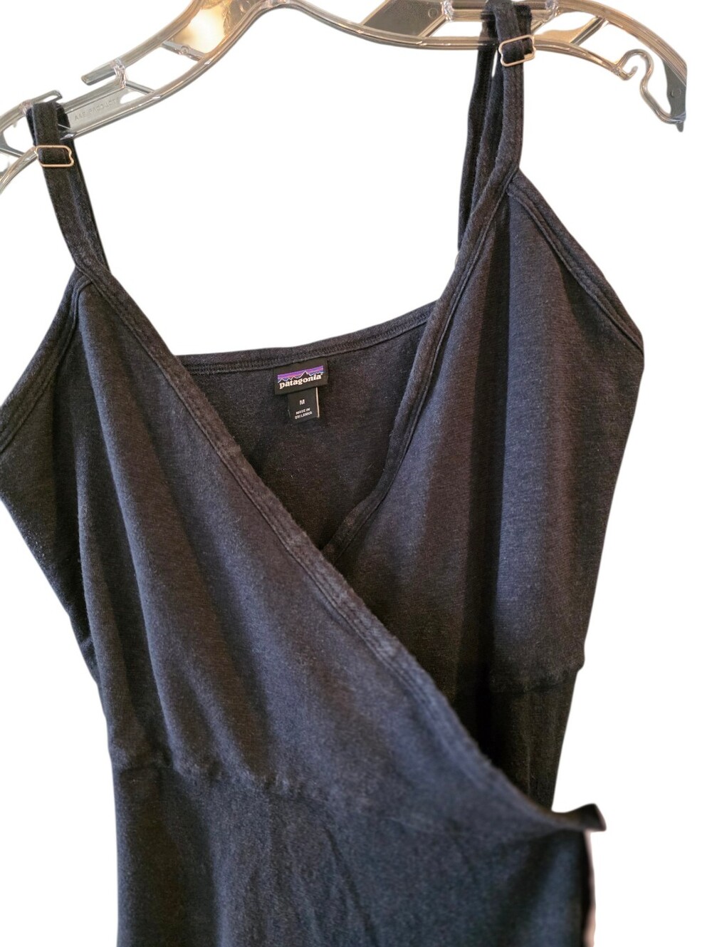 Patagonia Black Wrap-Front Midi Dress Size Medium - Picture 5 of 8
